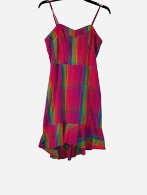 Vibrant Madras Plaid Sweetheart Dress by A New Day - Size S - Colorful Summer Mi